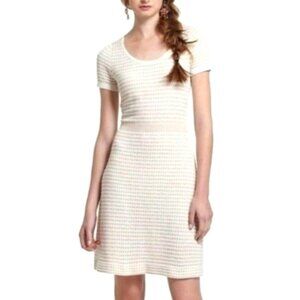SPARROW ANTHRO Cream & Gold Sweater Dress Short Sleeve Size XS